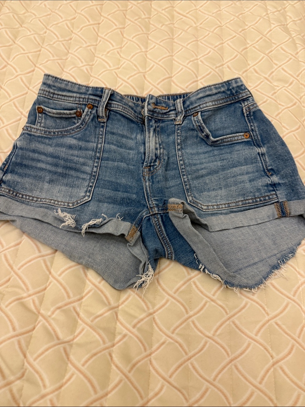 American Eagle Outfitters Distressed Blue Denim Cutoff Shorts